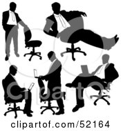 Poster, Art Print Of Digital Collage Of Businessman Silhouettes - Version 30