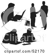 Poster, Art Print Of Digital Collage Of Businessman Silhouettes - Version 13