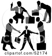 Poster, Art Print Of Digital Collage Of Businessman Silhouettes - Version 12