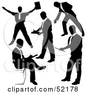 Royalty Free RF Clipart Illustration Of A Digital Collage Of Businessman Silhouettes Version 7