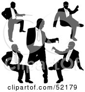 Poster, Art Print Of Digital Collage Of Businessman Silhouettes - Version 22