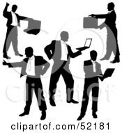 Royalty Free RF Clipart Illustration Of A Digital Collage Of Businessman Silhouettes Version 20 by dero