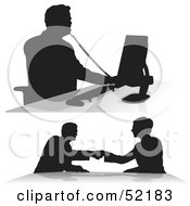 Royalty Free RF Clipart Illustration Of A Digital Collage Of Businessman Silhouettes Version 4