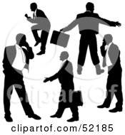 Royalty Free RF Clipart Illustration Of A Digital Collage Of Businessman Silhouettes Version 19