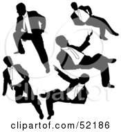 Royalty Free RF Clipart Illustration Of A Digital Collage Of Businessman Silhouettes Version 28