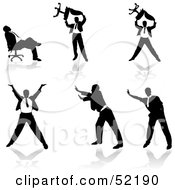 Poster, Art Print Of Digital Collage Of Businessman Silhouettes - Version 32