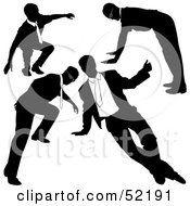 Royalty Free RF Clipart Illustration Of A Digital Collage Of Businessman Silhouettes Version 27