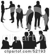 Royalty Free RF Clipart Illustration Of A Digital Collage Of Businessman Silhouettes Version 9
