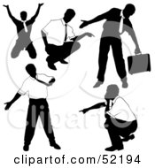 Royalty Free RF Clipart Illustration Of A Digital Collage Of Businessman Silhouettes Version 33