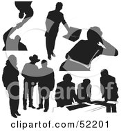 Poster, Art Print Of Digital Collage Of Businessman Silhouettes - Version 11