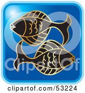 Blue Square Pisces Astrology Icon