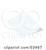 Royalty Free RF Clipart Illustration Of A Sheet Of Curved Ruled School Paper