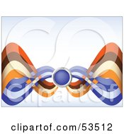 Royalty Free RF Clipart Illustration Of Waves Of Brown Tan And Blue Spanning From A Blue Circle