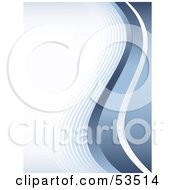 Royalty Free RF Clipart Illustration Of A Vertical Blue And White Wave Background