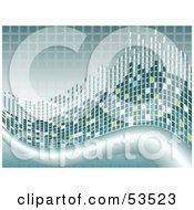 Royalty Free RF Clipart Illustration Of A Square Tile Wave Background With Green Tones by David Barnard #COLLC53523-0126