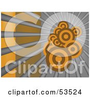 Royalty Free RF Clipart Illustration Of A Burst Of Orange And Brown Circles On Gray