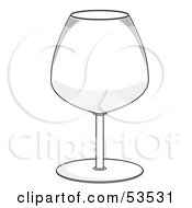 Royalty Free RF Clipart Illustration Of A Wide Transparent Wine Glass