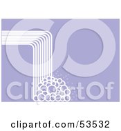 Royalty Free RF Clipart Illustration Of An Abstract Lined Waterfall Crashing Downwards Into Bubbles On Purple
