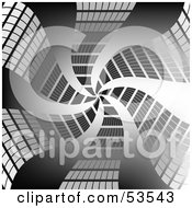 Royalty Free RF Clipart Illustration Of A Background Of A Gray Spiral In A Grid Tunnel