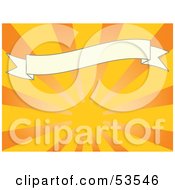 Royalty Free RF Clipart Illustration Of A Yellow And Orange Bursting Background With A Blank White Banner