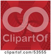 Royalty Free RF Clipart Illustration Of A Background Of A Red Spiral In A Grid Tunnel