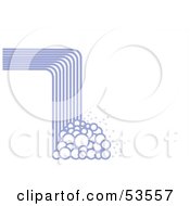 Royalty Free RF Clipart Illustration Of An Abstract Lined Waterfall Crashing Downwards Into Bubbles On White by David Barnard #COLLC53557-0126