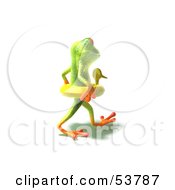 Cute 3d Green Tree Frog Wearing A Ducky Inner Tube Pose 4 by Julos