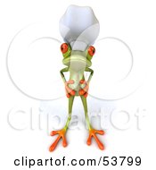Cute 3d Green Tree Frog Chef Holding His Belly by Julos