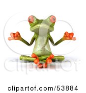 Royalty Free RF Clipart Illustration Of A Cute 3d Green Tree Frog Meditating Pose 1 by Julos #COLLC53884-0108