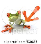 Cute 3d Green Tree Frog Reaching Pose 1 by Julos