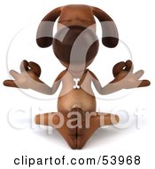 Royalty Free RF Clipart Illustration Of A 3d Brown Pooch Character Meditating Pose 1