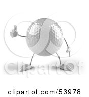 3d Golf Ball With Arms And Legs Giving The Thumbs Up - Version 2