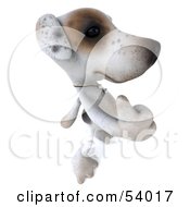 3d Jack Russell Terrier Pooch Character Giving The Thumbs Up - Pose 4