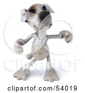 3d Jack Russell Terrier Pooch Character Dancing - Pose 2