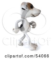 3d Jack Russell Terrier Pooch Character Walking To The Right by Julos