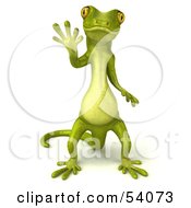 3d Gecko Character Standing And Waving - Version 1