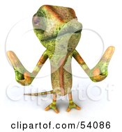 Royalty Free RF Clipart Illustration Of A 3d Chameleon Lizard Character Giving Two Thumbs Up Pose 2