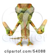 Royalty Free RF Clipart Illustration Of A 3d Chameleon Lizard Character Giving Two Thumbs Up Pose 1 by Julos