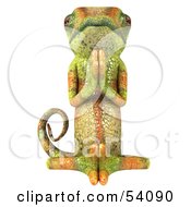 Royalty Free RF Clipart Illustration Of A 3d Chameleon Lizard Character Meditating Pose 3 by Julos