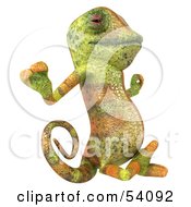 Royalty Free RF Clipart Illustration Of A 3d Chameleon Lizard Character Meditating Pose 2 by Julos