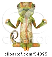 Royalty Free RF Clipart Illustration Of A 3d Chameleon Lizard Character Meditating Pose 1