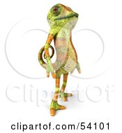 Royalty Free RF Clipart Illustration Of A 3d Chameleon Lizard Character Standing And Facing Right