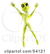 Royalty Free RF Clipart Illustration Of A 3d Green Alien Being Dancing Pose 3