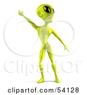 Royalty Free RF Clipart Illustration Of A 3d Green Alien Being Dancing Pose 1