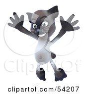 Royalty Free RF Clipart Illustration Of A 3d Siamese Pussy Cat Character Dancing Pose 3 by Julos