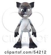 Royalty Free RF Clipart Illustration Of A 3d Siamese Pussy Cat Character Standing And Facing Front by Julos