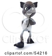 Royalty Free RF Clipart Illustration Of A 3d Siamese Pussy Cat Character Walking Forward On His Two Hind Legs by Julos