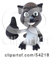 Royalty Free RF Clipart Illustration Of A 3d Siamese Pussy Cat Character Holding His Thumb Up by Julos