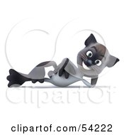 Royalty Free RF Clipart Illustration Of A 3d Siamese Pussy Cat Character Reclined by Julos