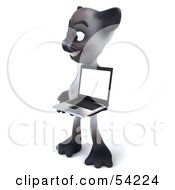 Royalty Free RF Clipart Illustration Of A 3d Siamese Pussy Cat Character Holding A Laptop Pose 3 by Julos
